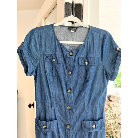 Spence Denim Button-Down Dress, Size 10 - Picture 4 of 6